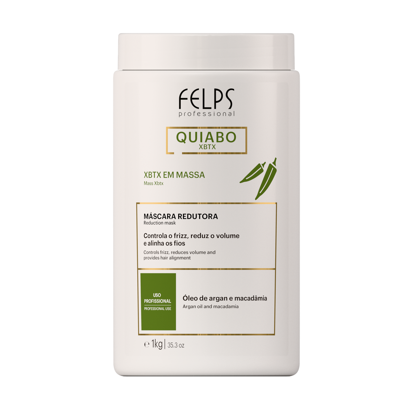 1765e1ac8_7898955638859-QuiaboXbtx_Mscararedutora_1Kg_frente Felps - Quiabo XBTX Reduction Mask - Image 1