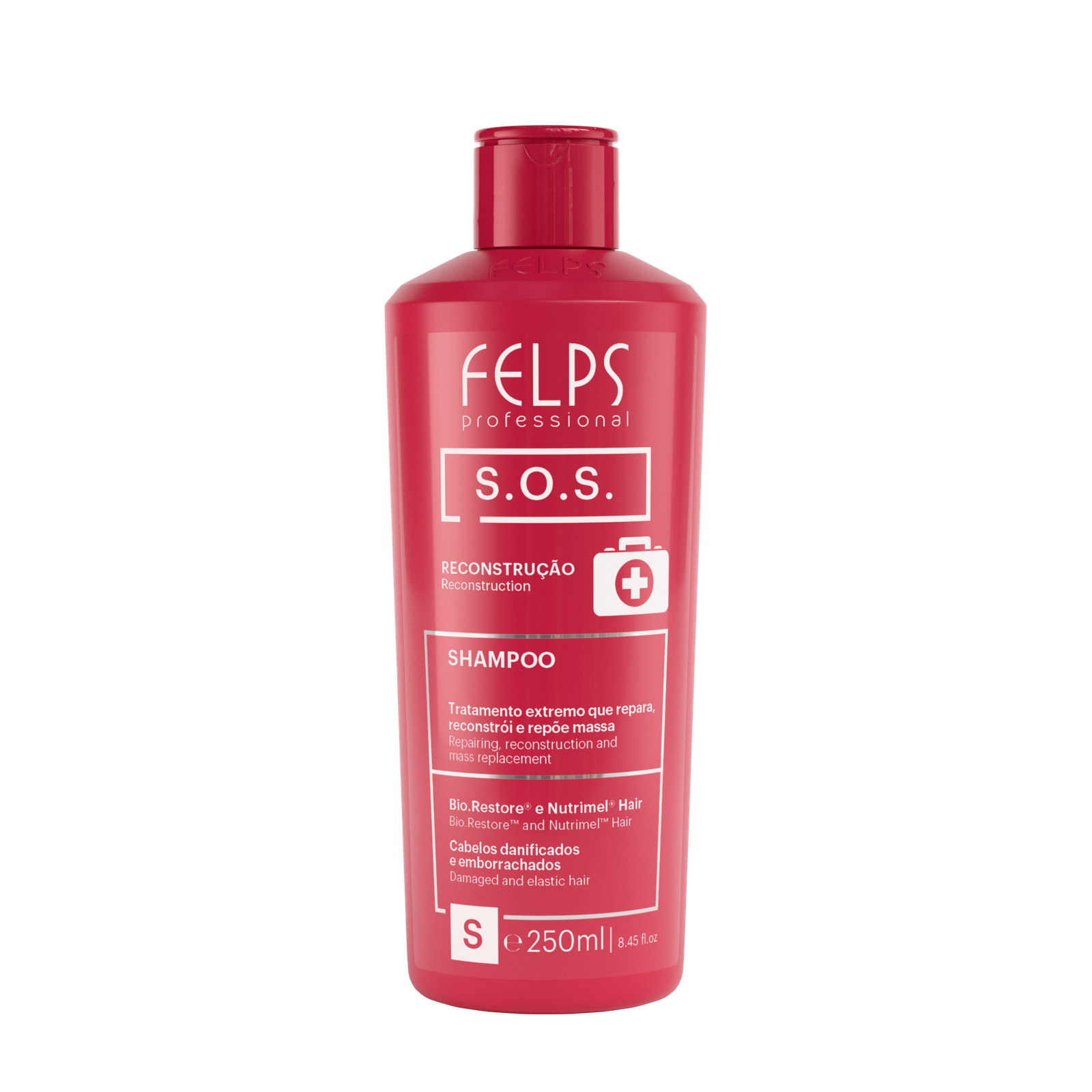 608cdc551_7898639792648-SOS_Shampoo_250mL_frontal Felps - SOS Reconstruction Shampoo, Conditioner - Image 1