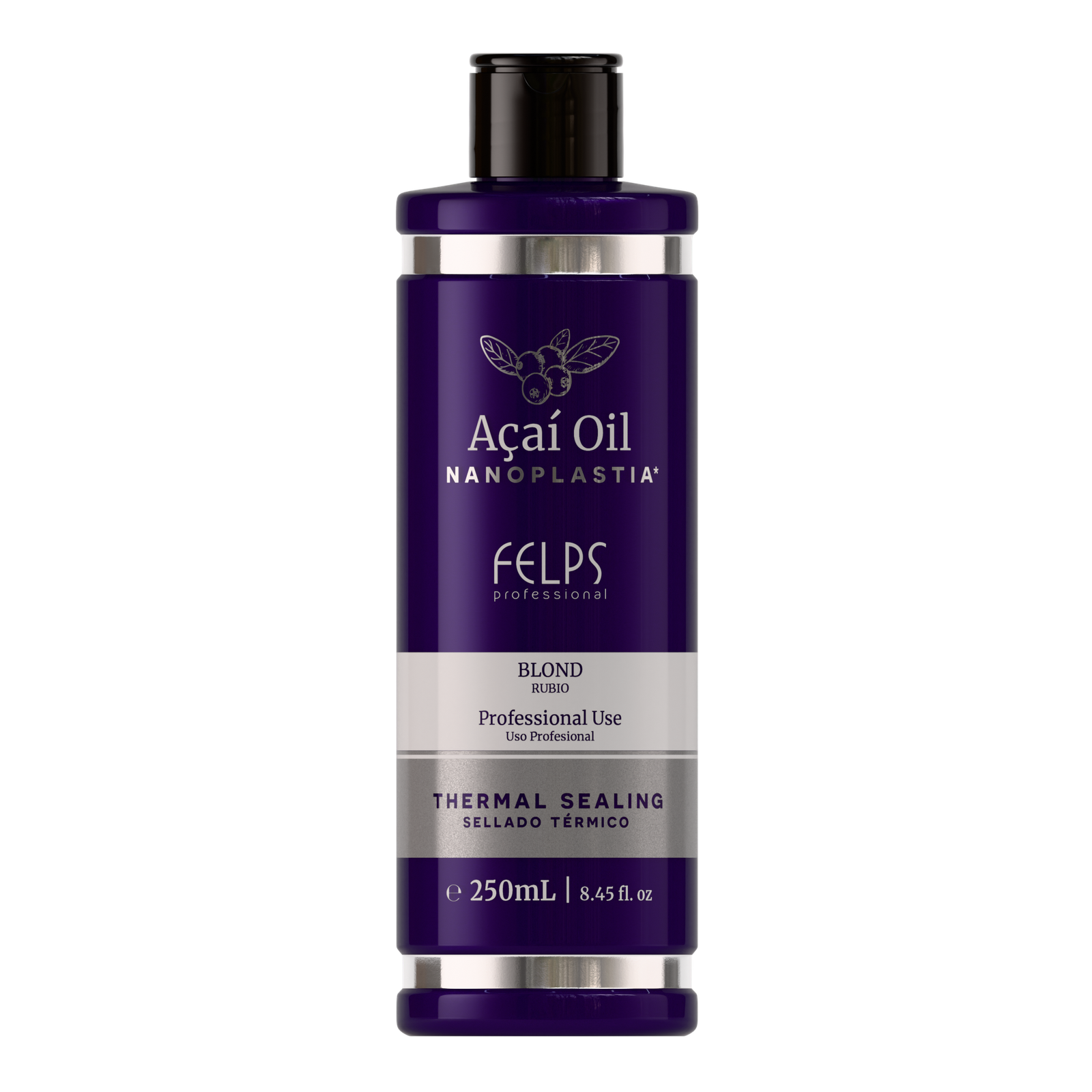 9640a8438_7898639795953-AaOil_Blond_ThermalSealing_250mL_frente1 Felps Omega Zero Acai Oil Blond Nanoplastia - Image 2